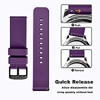 Wocci 14Mm Silicone Watch Band Quick Release Rubber Replacement Strap With Black Stainless Steel Buckle Purple