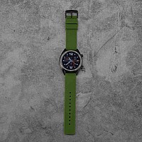 Wocci 14Mm Silicone Watch Band Quick Release Rubber Replacement Strap With Black Stainless Steel Buckle Military Green