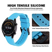 Wocci 20Mm Silicone Watch Band Quick Release Rubber Replacement Strap With Black Stainless Steel Buckle Sky Blue