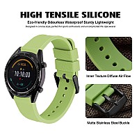 Wocci 18Mm Silicone Watch Band Quick Release Rubber Replacement Strap With Black Stainless Steel Buckle Matcha Green