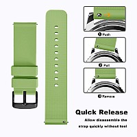 Wocci 18Mm Silicone Watch Band Quick Release Rubber Replacement Strap With Black Stainless Steel Buckle Matcha Green