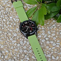 Wocci 18Mm Silicone Watch Band Quick Release Rubber Replacement Strap With Black Stainless Steel Buckle Matcha Green