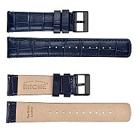 Ritche Christmas Stocking Stuffers Genuine 18Mm Alligator Grain Watch Band Navy Blue Alligator Leather Watch Strap Classic Vinta