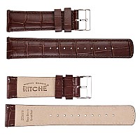 Ritche Christmas Stocking Stuffers Genuine 18Mm Alligator Grain Watch Band Dark Brown Alligator Leather Watch Strap Classic Vint