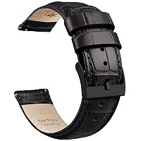 Ritche Christmas Stocking Stuffers Genuine Black Alligator Grain Leather 20Mm Watch Band Alligator Watch Strap Classic Vintage Q