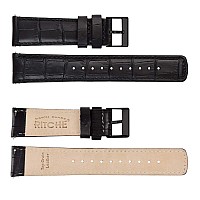 Ritche Christmas Stocking Stuffers Genuine Black Alligator Grain Leather 20Mm Watch Band Alligator Watch Strap Classic Vintage Q