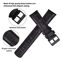 Ritche Christmas Stocking Stuffers Genuine Black Alligator Grain Leather 20Mm Watch Band Alligator Watch Strap Classic Vintage Q