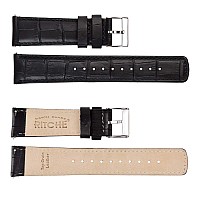 Ritche Christmas Stocking Stuffers Genuine Alligator Grain Watch Band 18Mm Black Alligator Leather Watch Strap Classic Vintage Q