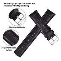 Ritche Christmas Stocking Stuffers Genuine Alligator Grain Watch Band 18Mm Black Alligator Leather Watch Strap Classic Vintage Q