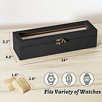 Sriwatana Watch Box 6 Slot Watch Case Watch Box Organizer For Men Women Fathers Day Gift Wood Display Case With Glass Lid G