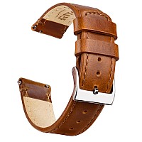 Ritche 23Mm Classic Genuine Watch Band Quick Release Vintage Leather Watch Strap Black Genuine Leather Watch Bands For Men Women