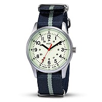 Mens Analog Watch glow in The Dark Watches for Men Military Quartz Wrist Watch Army Field Work Luminous Outdoor Sport Waterproof 1224 Hour casual Blue Nylon Band by MDc