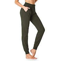 Sevego Lightweight Womens 34 Tall Inseam Cotton Soft Jogger With Zipper Pockets Cargo Pants Army Green Xsmall