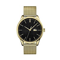 Lacoste Vienna Mens Quartz Stainless Steel And Mesh Bracelet Casual Watch Color Yellow Model 2011104