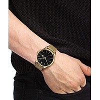 Lacoste Vienna Mens Quartz Stainless Steel And Mesh Bracelet Casual Watch Color Yellow Model 2011104