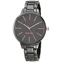 Nine West Womens Japanese Quartz Dress Watch With Metal Strap Gunmetal 14 Model Nw2099Gygy