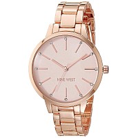 Nine West Womens Japanese Quartz Dress Watch With Metal Strap Rose Gold 14 Model Nw2098Pkrg