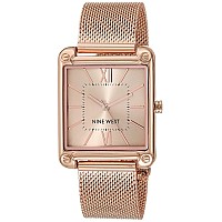 Nine West Womens Japanese Quartz Dress Watch With Stainless Steel Strap Rose Gold 18 Model Nw2090Rgrg