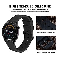 Wocci 16Mm Silicone Watch Band Quick Release Rubber Replacement Strap With Black Stainless Steel Buckle Black