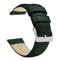 12Mm Forest Green Barton Alligator Grain Quick Release Leather Watch Bands