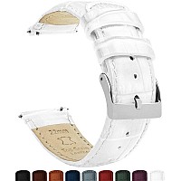 12Mm White Barton Alligator Grain Quick Release Leather Watch Bands