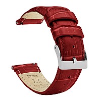 14mm Crimson Red - BARTON Alligator Grain - Quick Release Leather Watch Bands