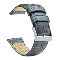 12Mm Smoke Grey Barton Alligator Grain Quick Release Leather Watch Bands