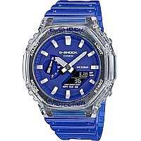 Gshock Mens Ga2100Hc2A Watch In Resin Blueskeleton