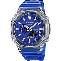 Gshock Mens Ga2100Hc2A Watch In Resin Blueskeleton