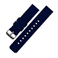 22Mm Navy Blue Barton Watch Bands Soft Silicone Quick Release Gunmetal Grey Buckle