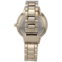 Nine West Women Japanese Quartz Dress Watch With Metal Strap Gold 14 Model Nw2098Bkgb