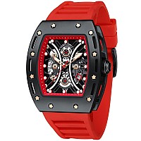 Mf Mini Focus Watch For Men Wristwatch Fashion Hollow Big Dial Luminous Waterproof Sport Analog Quartz Business Mens Watches Red