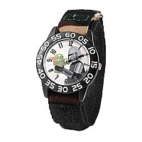 Star Wars The Manalorian Kids Plastic Time Teacher Analog Quartz Nylon Strap Watch Blackblack