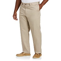 Dxl Big And Tall Essentials Flatfront Twill Pants Khaki 54W X 34L