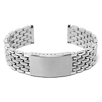 StrapsCo Stainless Steel Vintage Beads of Rice II Watch Bracelet Band Strap - Silver - 21mm