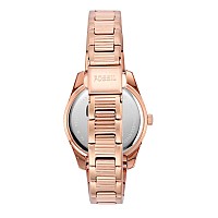 Fossil Womens Scarlette Mini Quartz Stainless Steel Threehand Watch Color Rose Gold Model Es5200