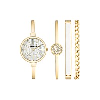 Anne Klein Womens Japanese Quartz Dress Watch With Metal Strap Gold 45 Model Ak1470Wtst