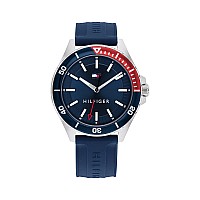 Tommy Hilfiger Mens Stainless Steel Multicolor Aluminum Case And Silicone Strap Watch Color Blue Model 1792009