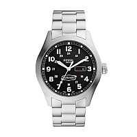 Fossil Mens Defender Solarpowered Stainless Steel Watch Color Silver Model Fs5976