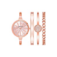 Anne Klein Womens Bangle Watch And Bracelet Set