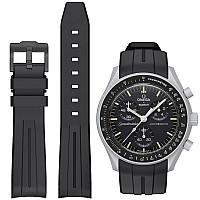 Bonace Strap For Omega X Swatch Moonswatch Watch 20Mmsoft Rubber Omega X Swatch Moonswatch Speedmaster Replacement Strapcurved