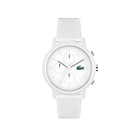 Lacoste1212 Chrono Mens Quartz 2011246 Plastic Case And Silicone Strap Watch Color White