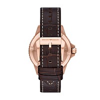 Emporio Armani Mens Threehand Date Brown Leather Band Watch Model Ar11556