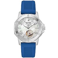 Bulova Marine Star 96L324 White Dial Silicone Strap Watch