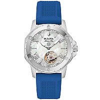 Bulova Marine Star 96L324 White Dial Silicone Strap Watch