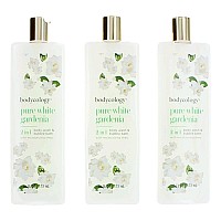 Pure White Gardenia by Bodycology, 3 Pack 16 oz 2 in 1 Body Wash & Bubble Bath for Women