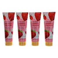 Strawberry Cheesecake by Bodycology, 4 Pack 8 oz Moisturizing Body Cream for Women