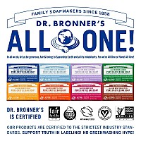 Dr Bronners Purecastile Bar Soap Peppermint 5 Ounce Made With Organic Oils For Face Body And Hair Gentle And Moistu