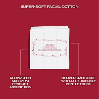 Shiseido Facial Cotton Pads - Includes 165 Squares - for Softener Application & Makeup Removal - 100% Natural, Super Soft