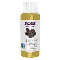 NOW Solutions, Jojoba Oil, 100% Pure Moisturizing, Multi-Purpose Oil for Face, Hair and Body, 1-Ounce